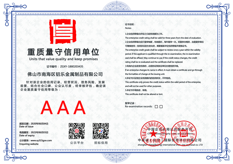 泉州重质量守信用单位