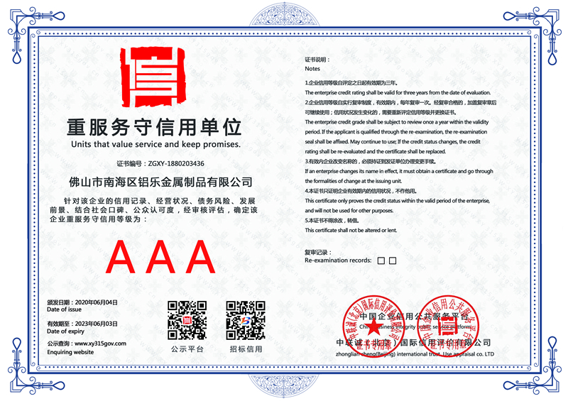 泉州重服务守信用单位